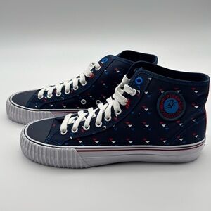 PF Flyers Shoes Rolland Berry Navy Canvas Sneakers Men's Size 9 Women 10.5 1679